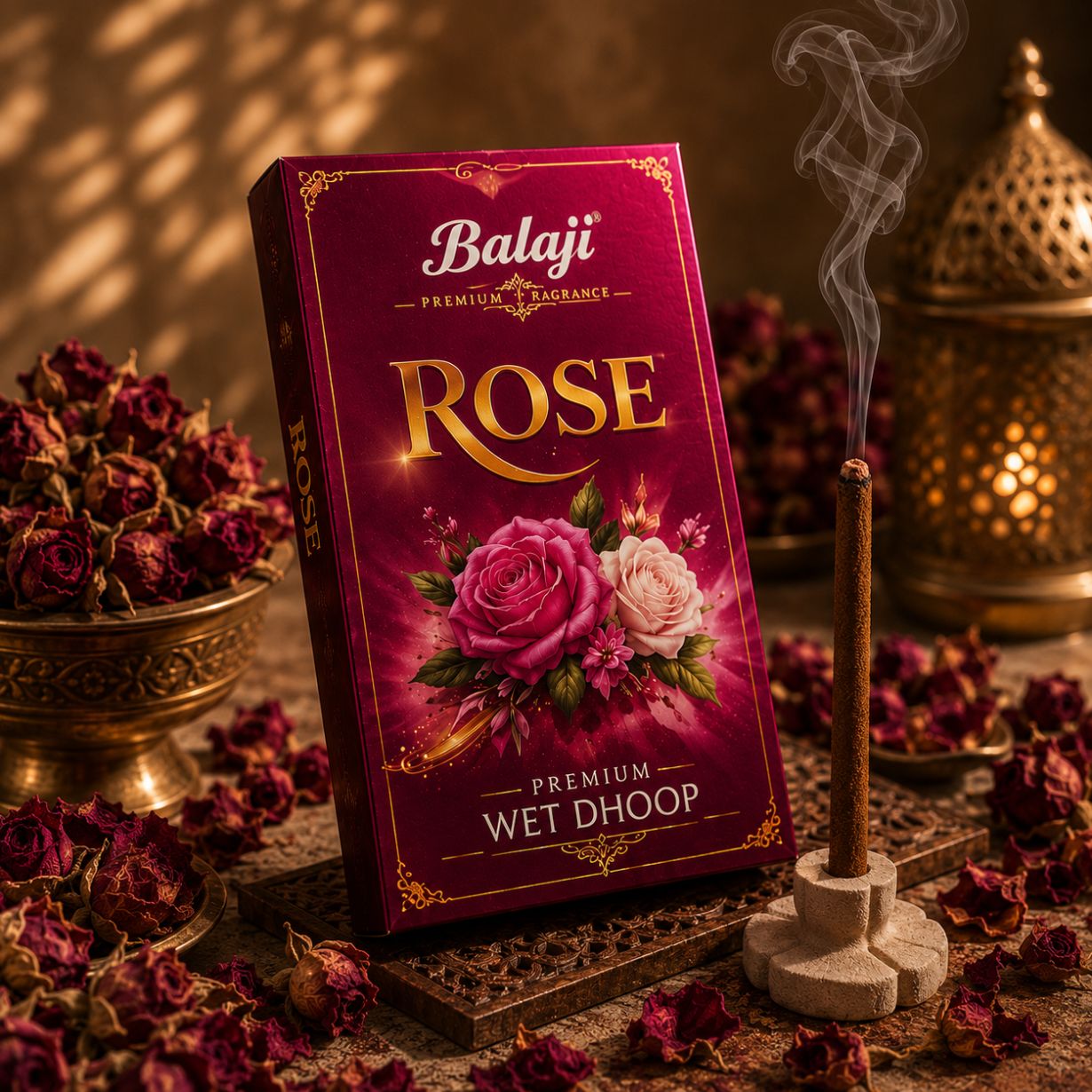Rose Wet Dhoop - 10 Sticks