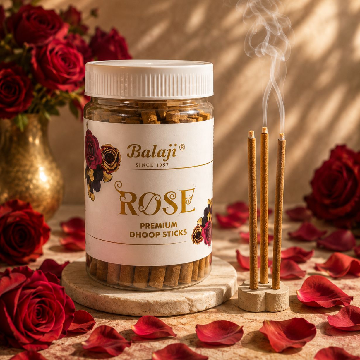 Rose Dhoop Stick - Jar